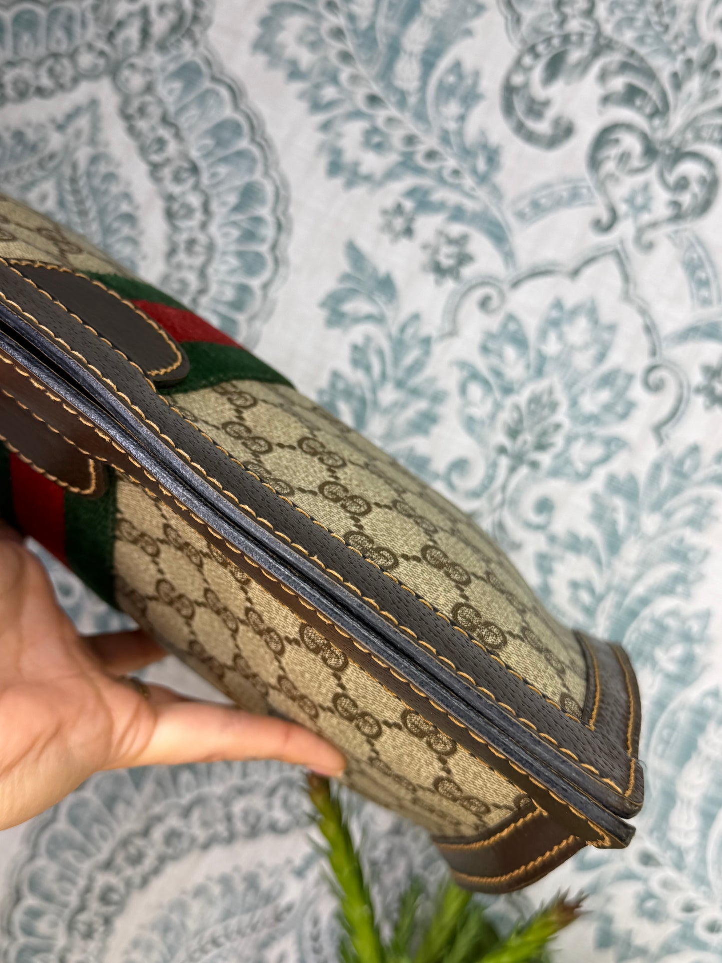 Gucci Supreme Brown Sherry Line Clutch (GG Parfums)