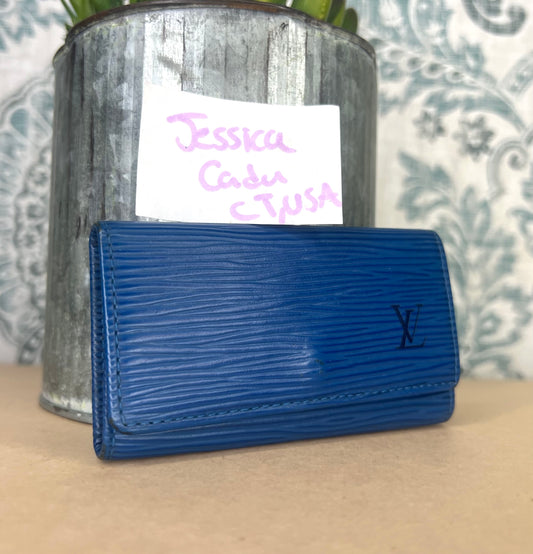 Louis Vuitton Epi Blue 4 Key Holder #2