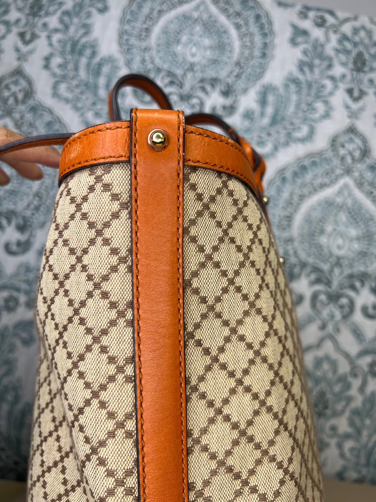Gucci Diamante Orange Medium Tote with Pouch