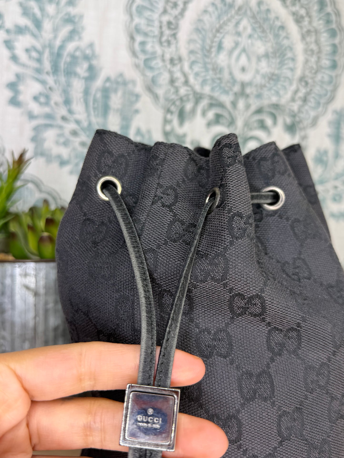 Gucci Black Drawstring Pouch