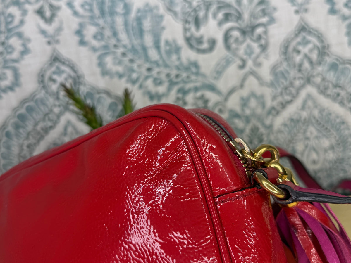 Gucci Red Soho Disco Patent Leather Crossbody