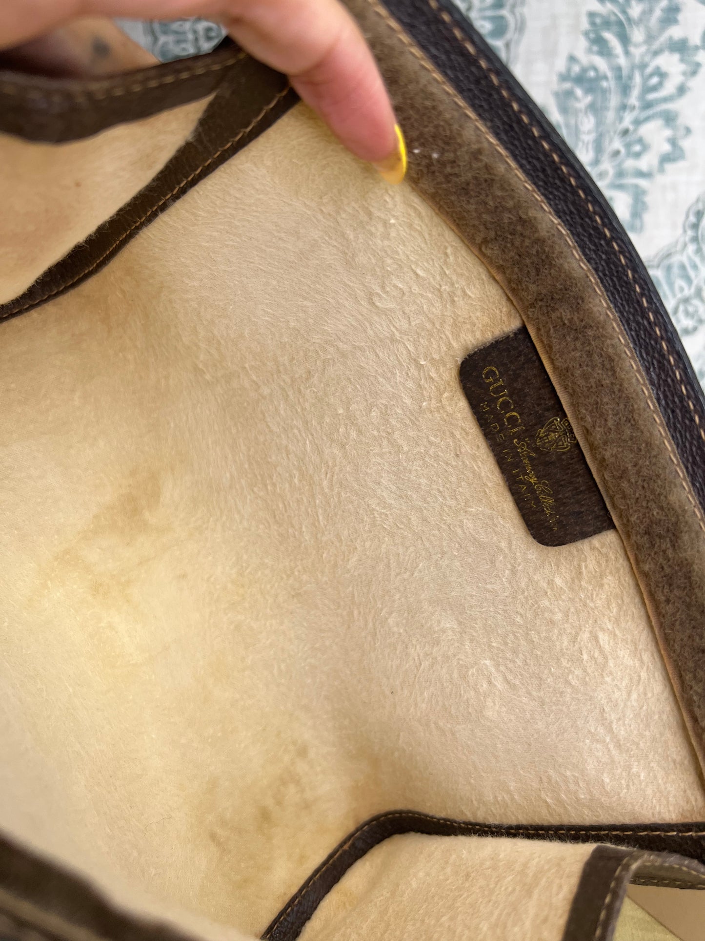 GG Supreme Brown Sherry Line Clutch