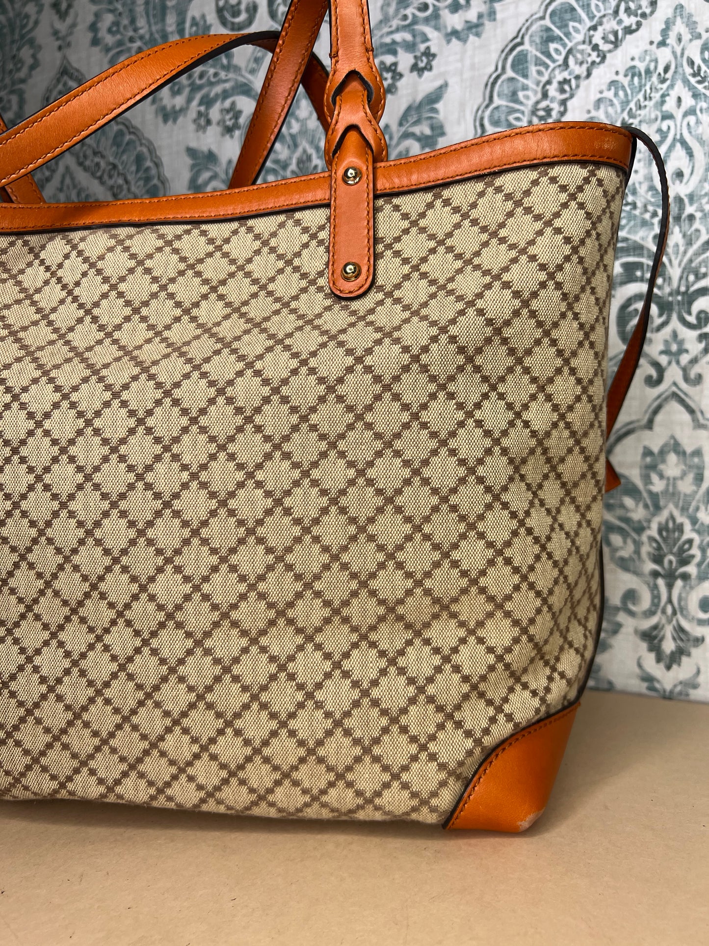 Gucci Diamante Orange Medium Tote with Pouch