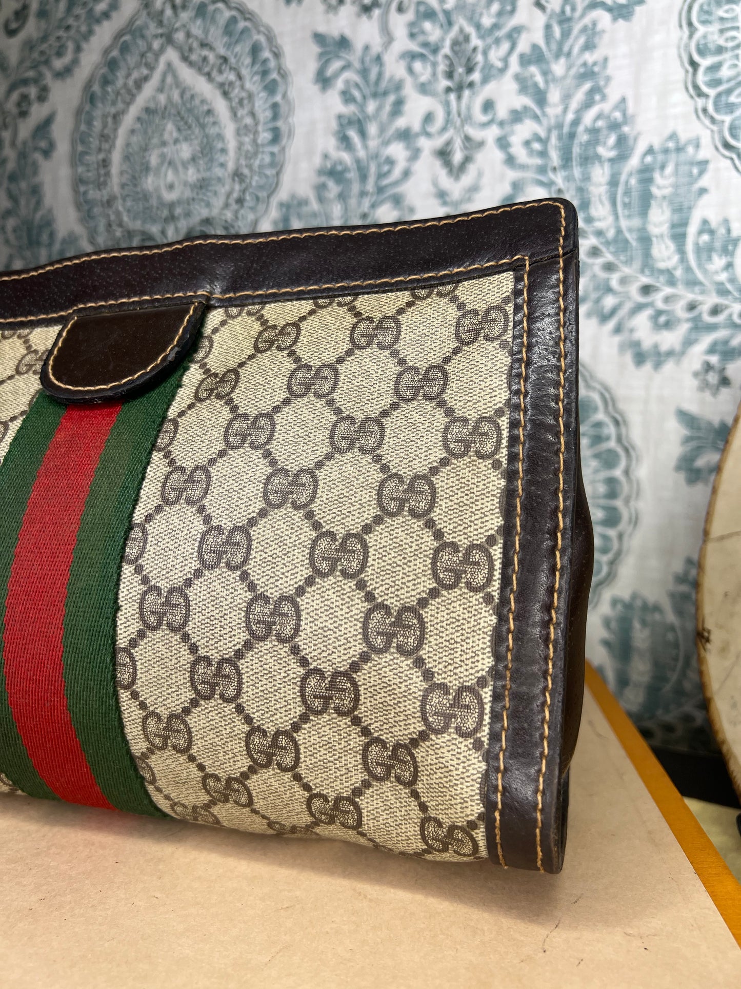 Gucci Parfum Supreme Brown Sherry Line Clutch