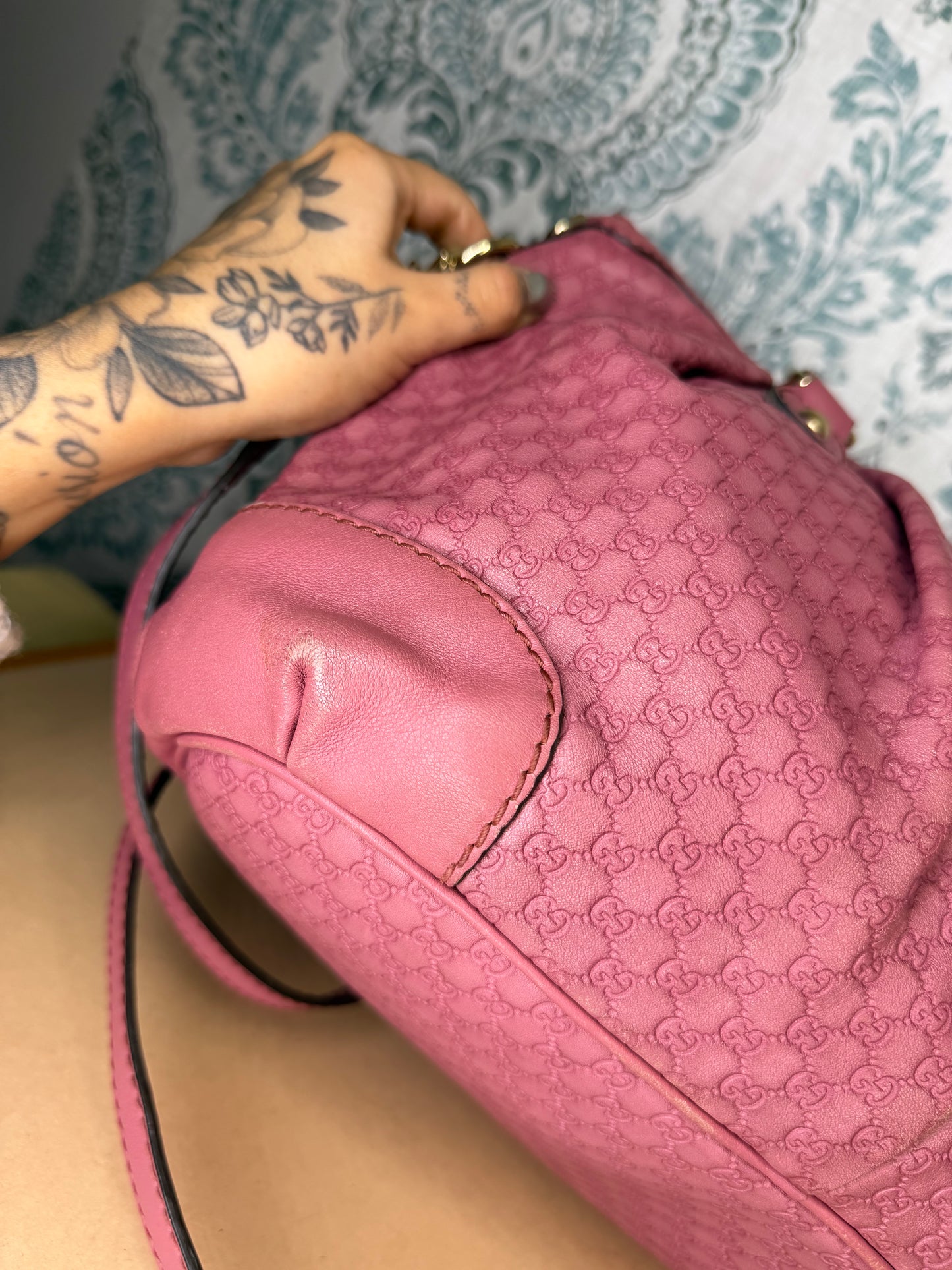 Gucci Pink Micro Guccissima Medium Sukey