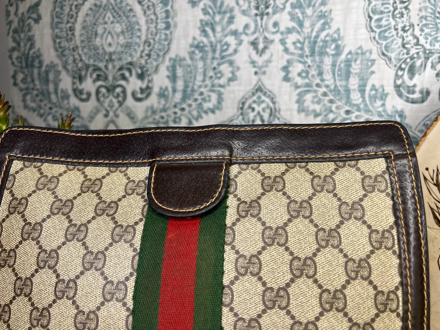 Gucci Parfum Supreme Brown Sherry Line Clutch