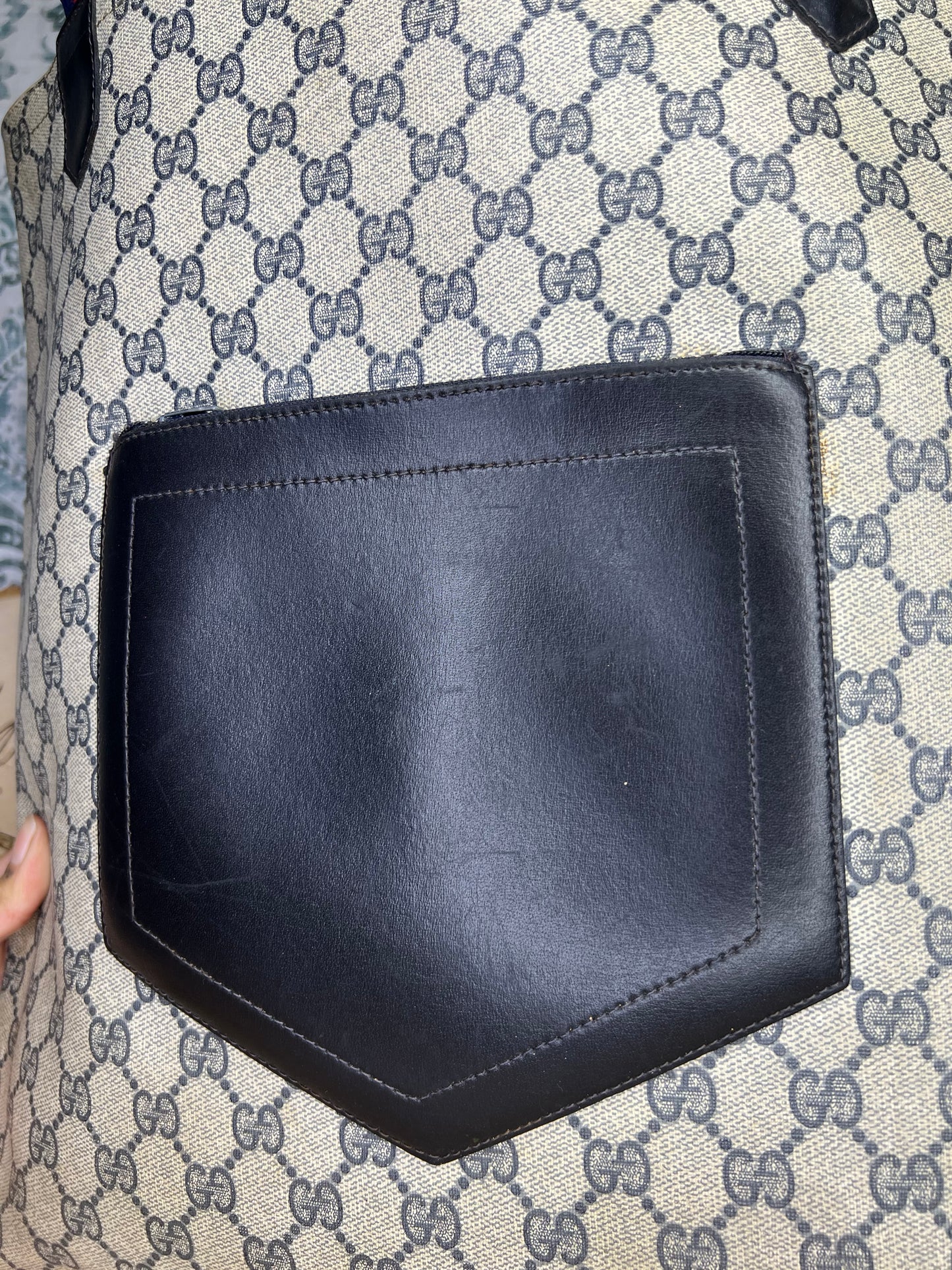 Navy Gucci Supreme Tote
