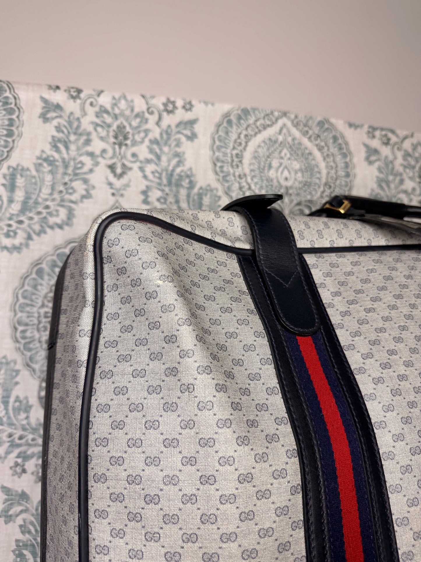 Gucci Navy Sherry Line Soft Suitcase