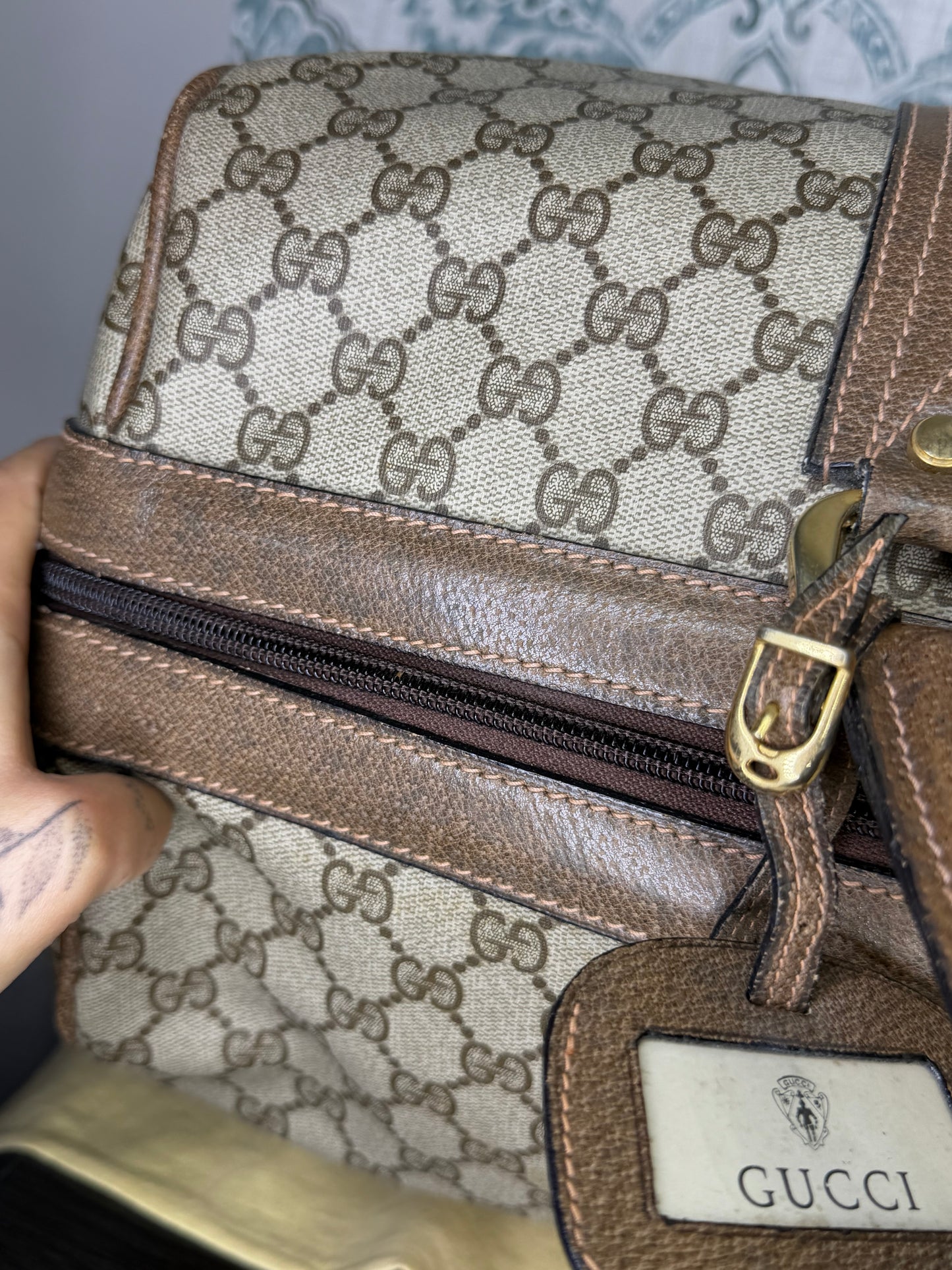 Gucci Vintage Supreme Duffle Bag with Shoulder Strap