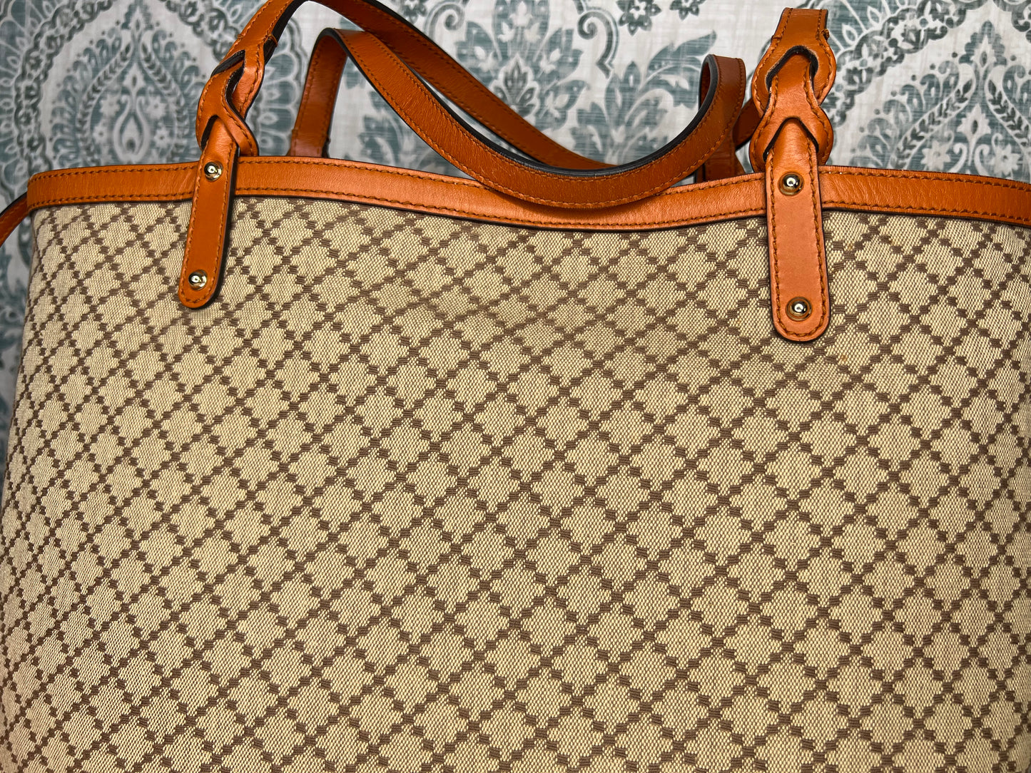 Gucci Diamante Orange Medium Tote with Pouch
