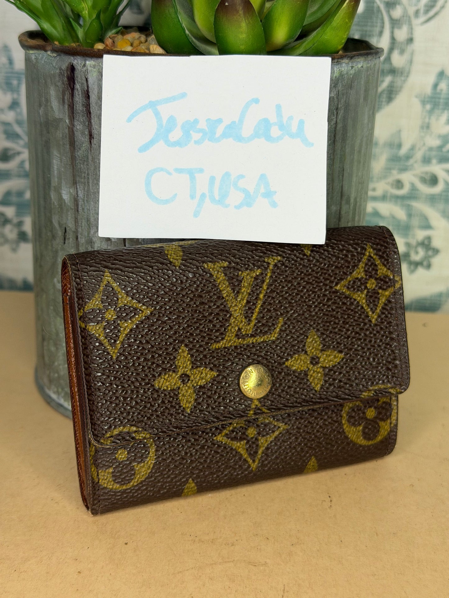 Louis Vuitton Porte Monnaie Plat Monogram Card Case #1