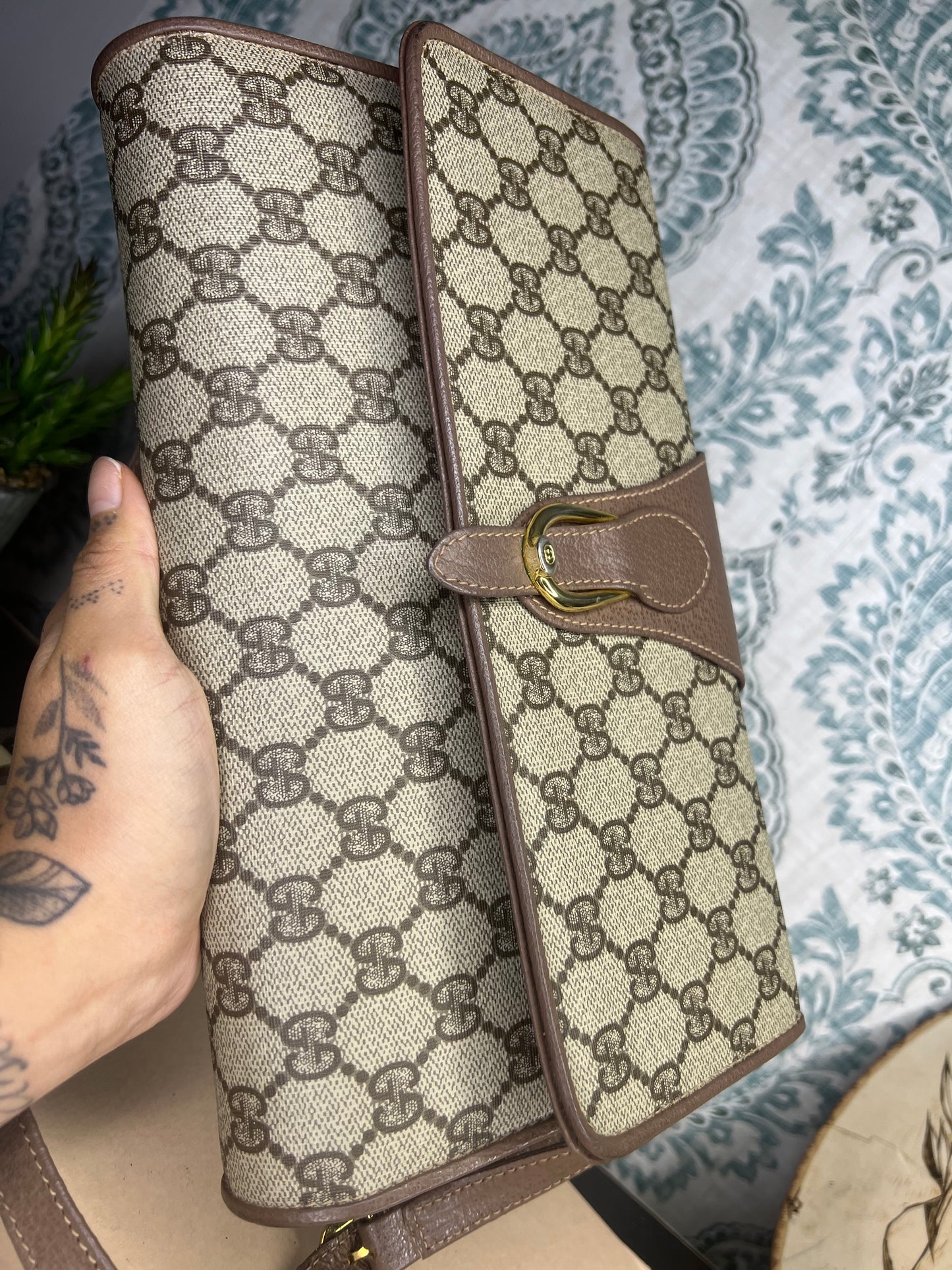 Gucci Supreme Vintage 2way Purse/Clutch