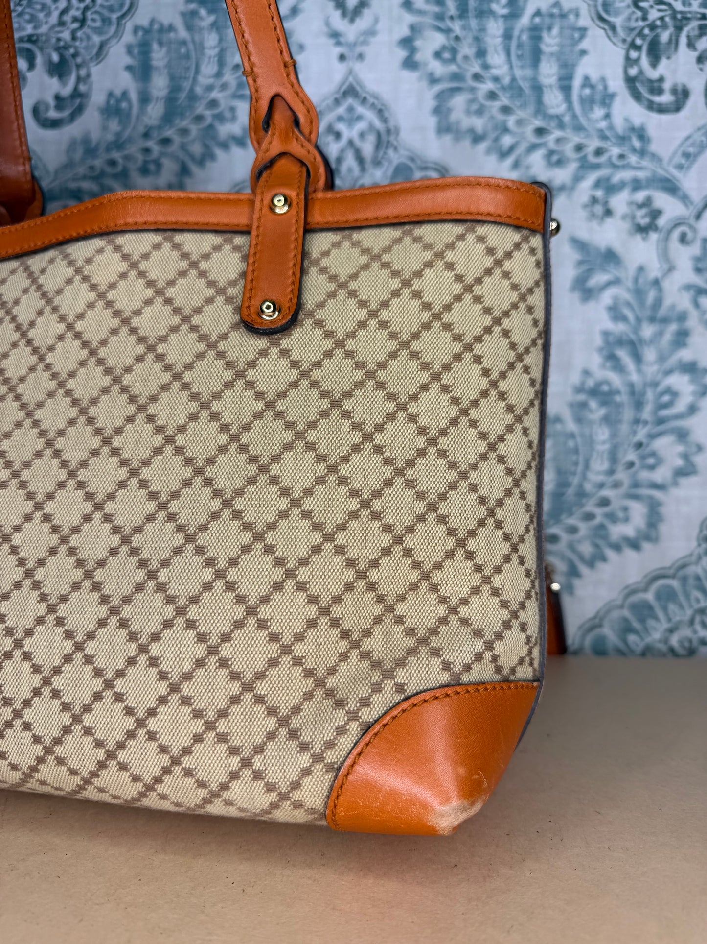 Gucci Diamante Orange Small Tote with Pouch
