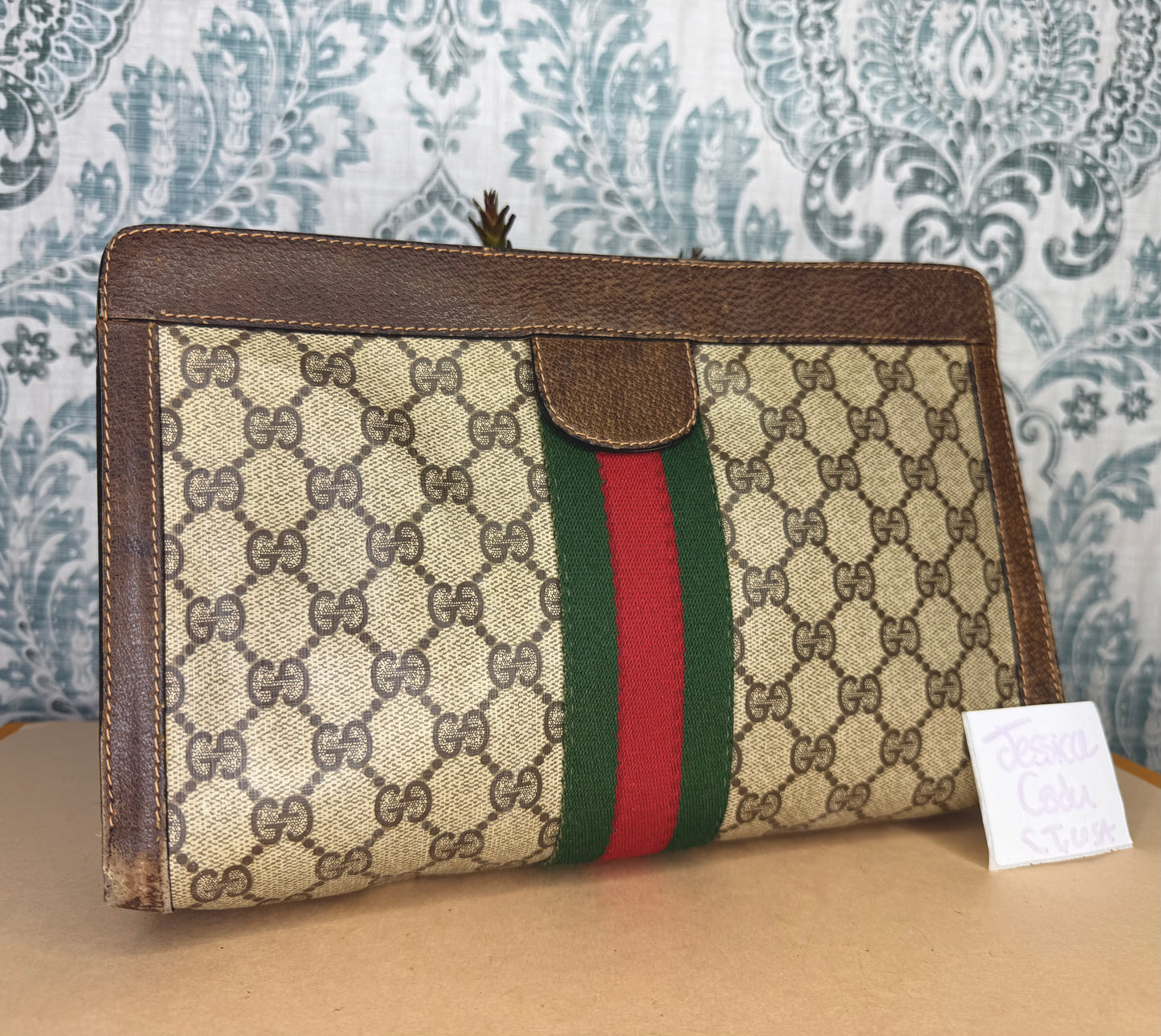 Gucci Supreme Sherry Line Clutch (Accessory Collection)