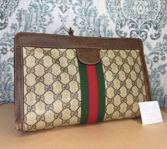 Gucci Supreme Sherry Line Clutch (Accessory Collection)