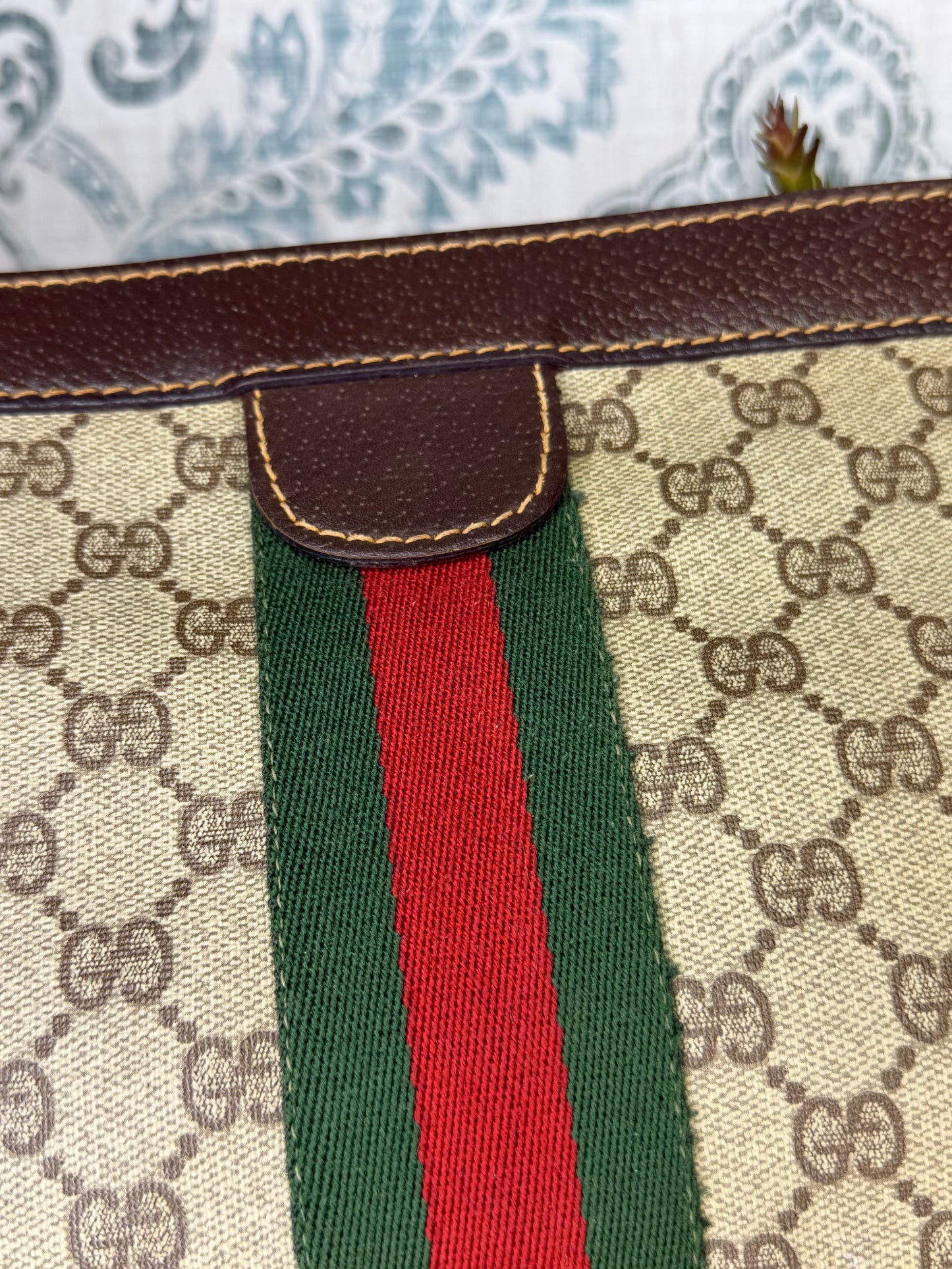 Gucci Supreme Brown Sherry Line Clutch (GG Parfums)