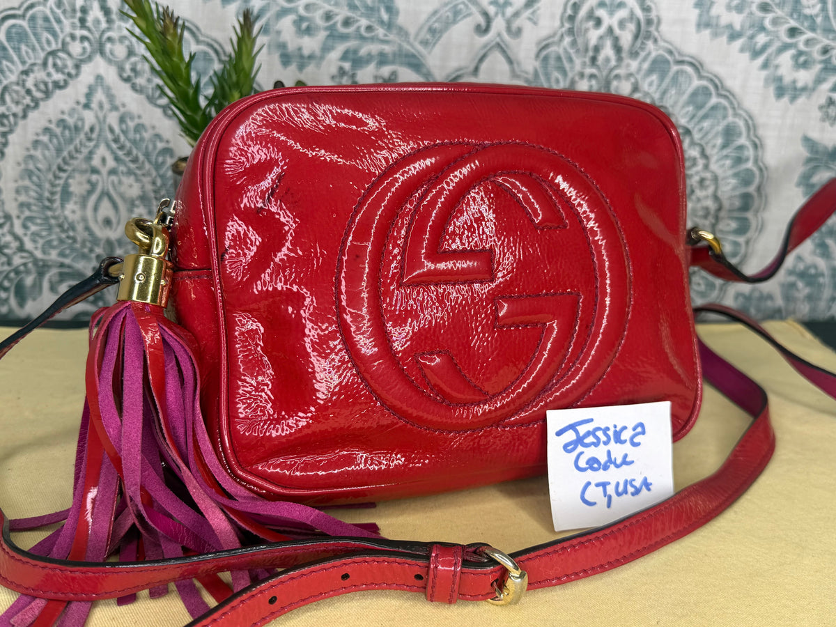 Gucci Red Soho Disco Patent Leather Crossbody