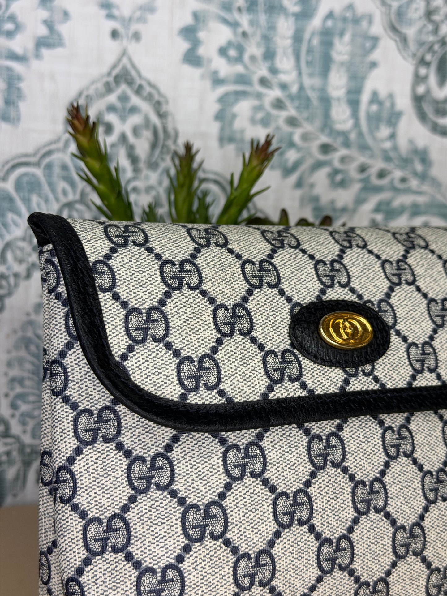 Gucci Supreme Navy Clutch