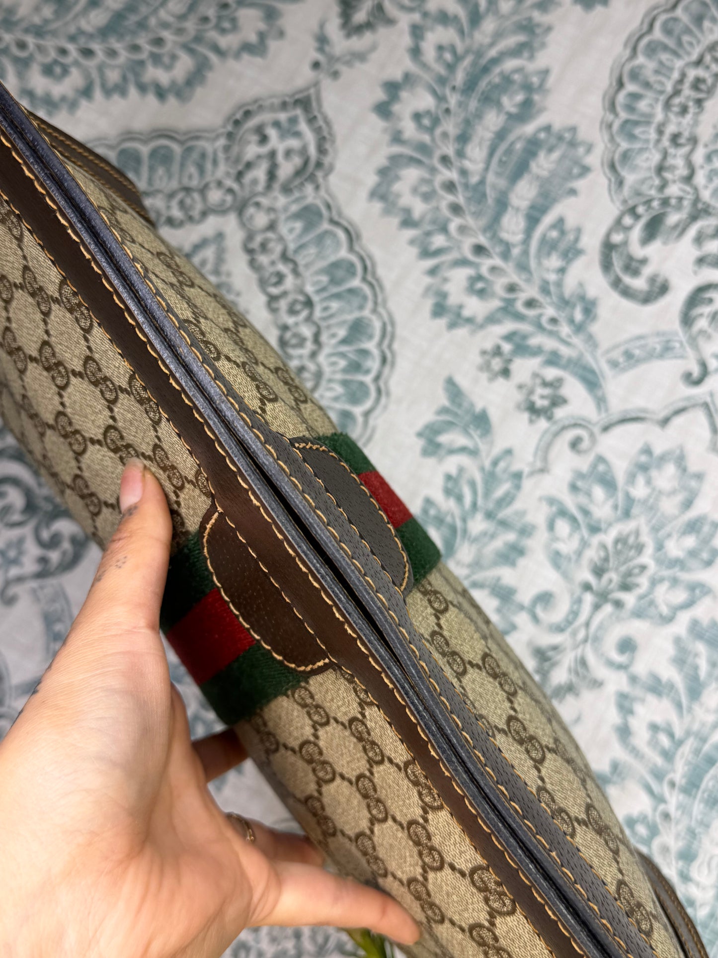 Gucci Supreme Brown Sherry Line Clutch (GG Parfums)