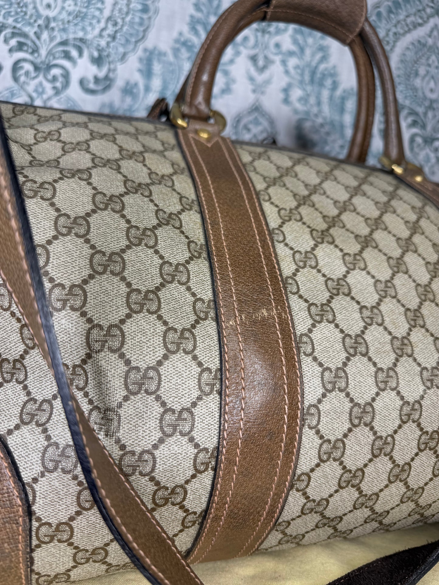 Gucci Vintage Supreme Duffle Bag with Shoulder Strap