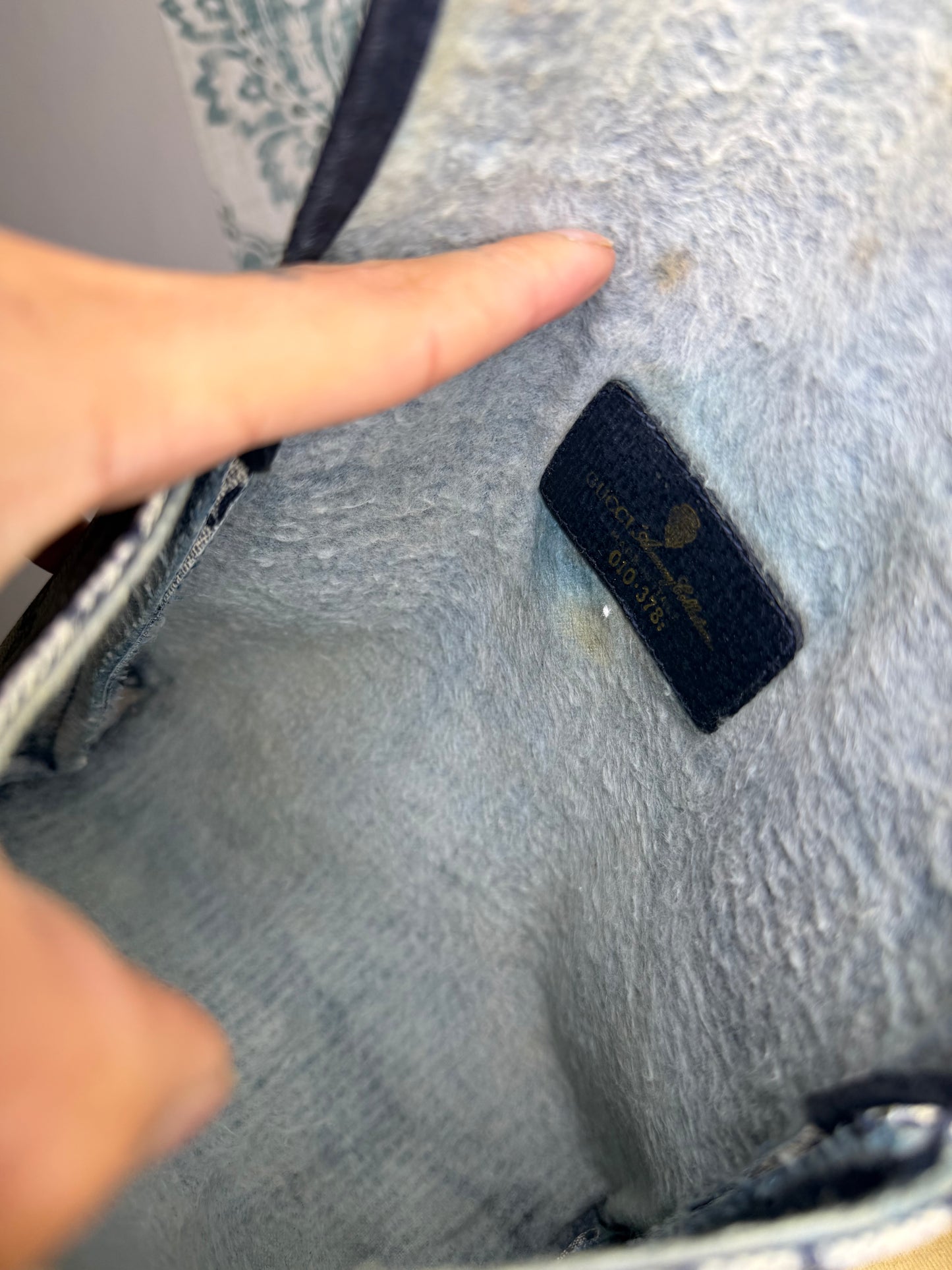Gucci Supreme Navy Clutch