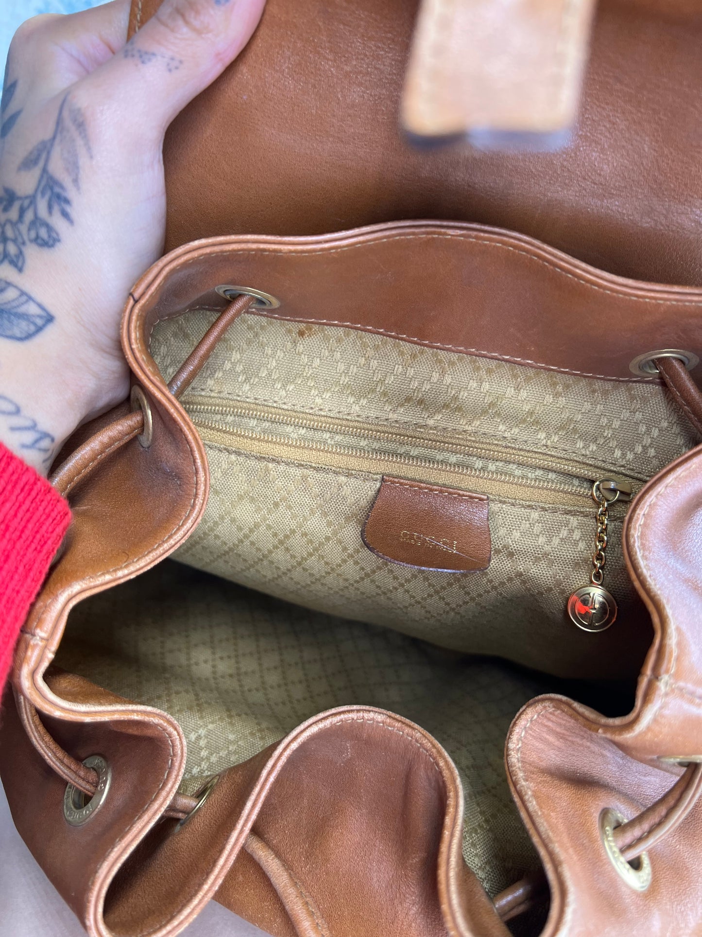 Gucci Bambo Brown Leather Backpack