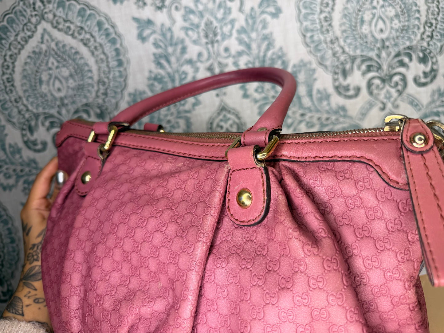 Gucci Pink Micro Guccissima Medium Sukey