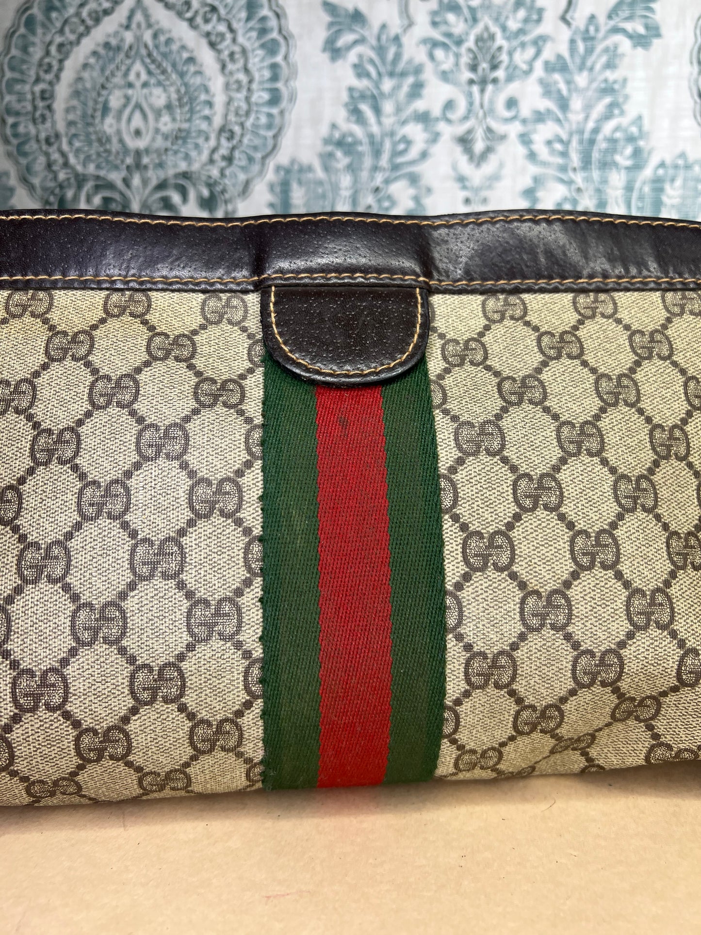 Gucci Parfum Supreme Brown Sherry Line Clutch