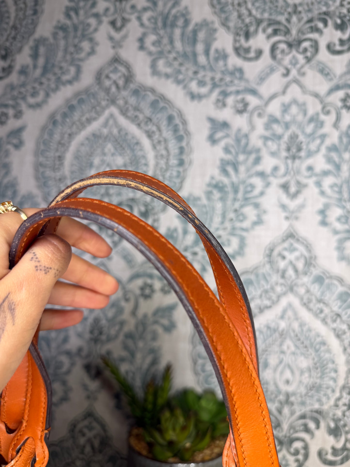 Gucci Diamante Orange Small Tote with Pouch