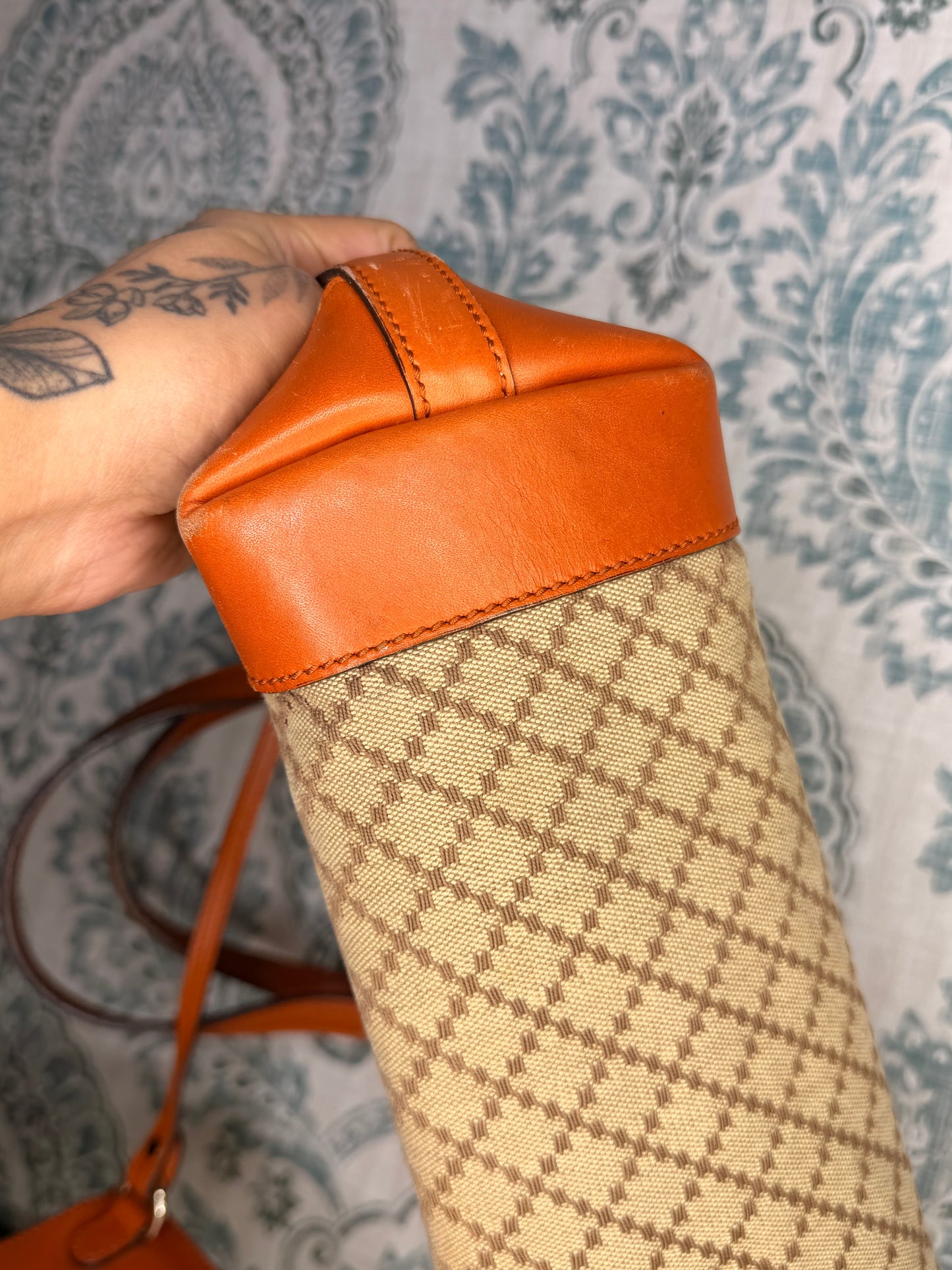 Gucci Diamante Orange Small Tote with Pouch