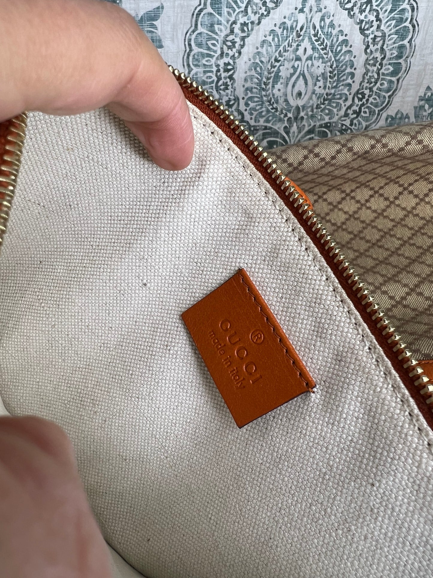 Gucci Diamante Orange Medium Tote with Pouch