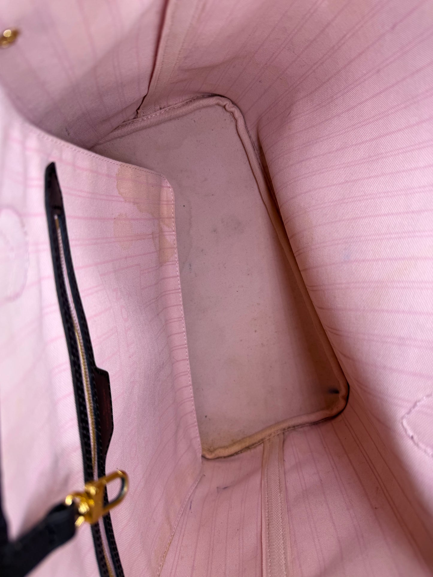 Louis Vuitton Damier Ebene Neverfull MM Rose Ballerine