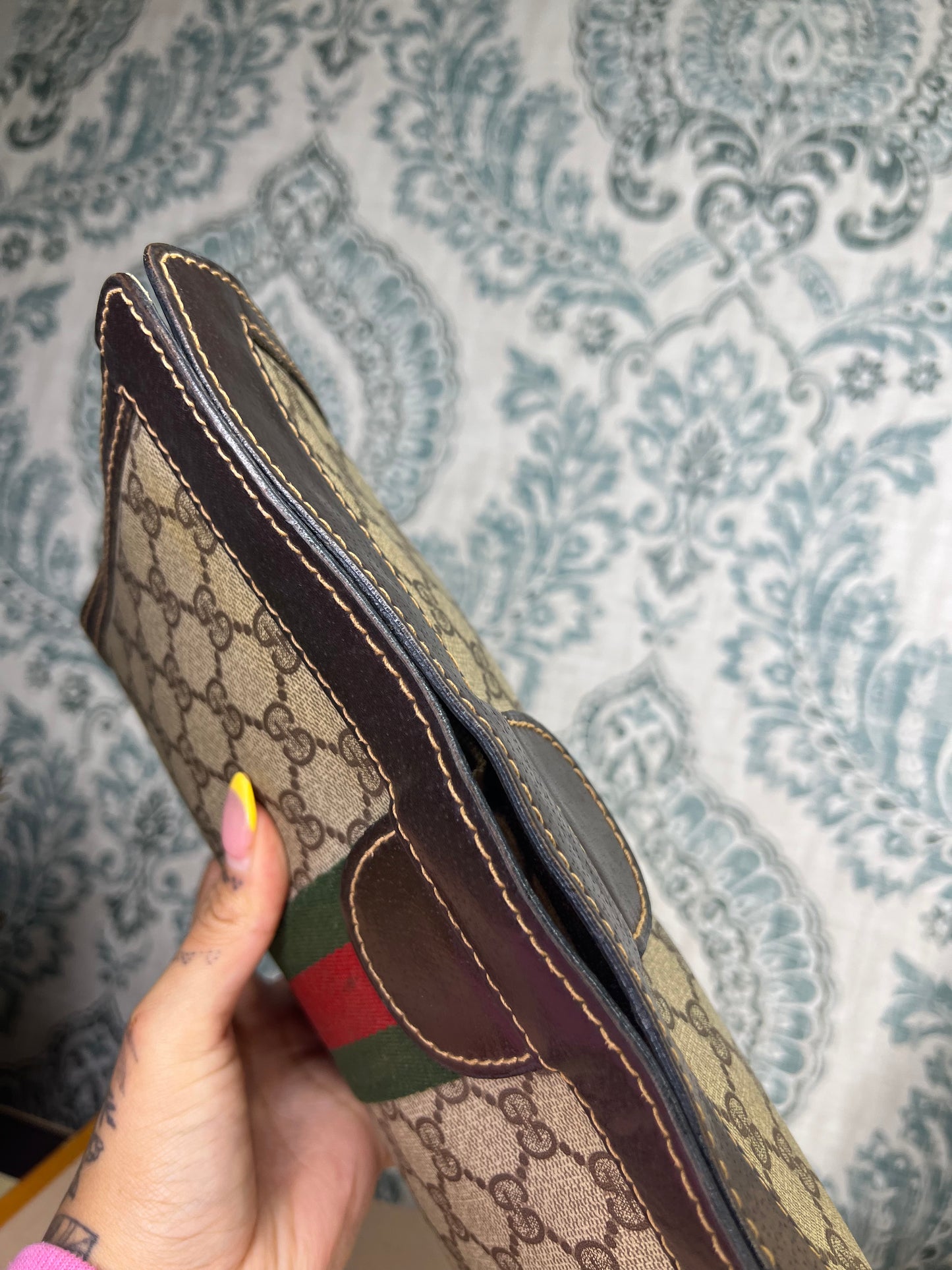 Gucci Parfum Supreme Brown Sherry Line Clutch