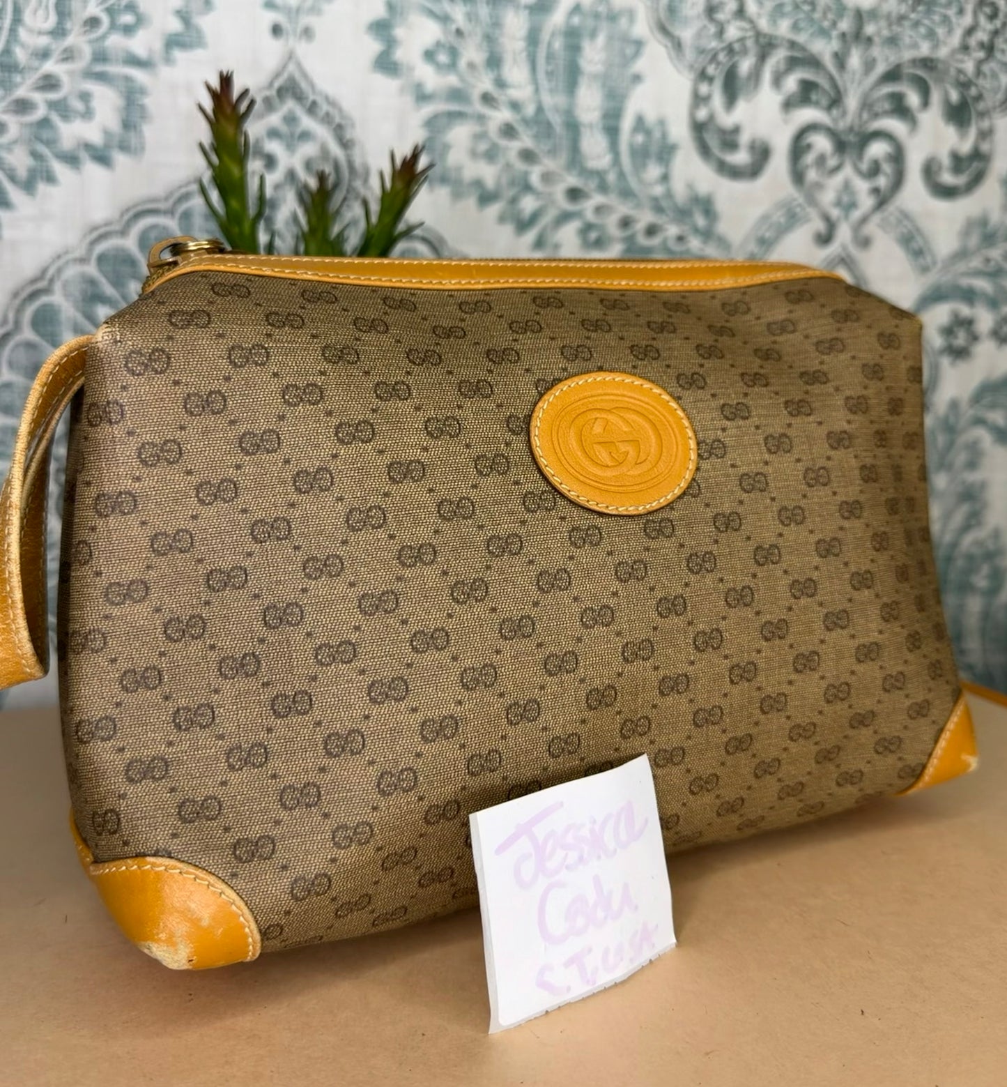 Gucci Micro GG Tan Clutch