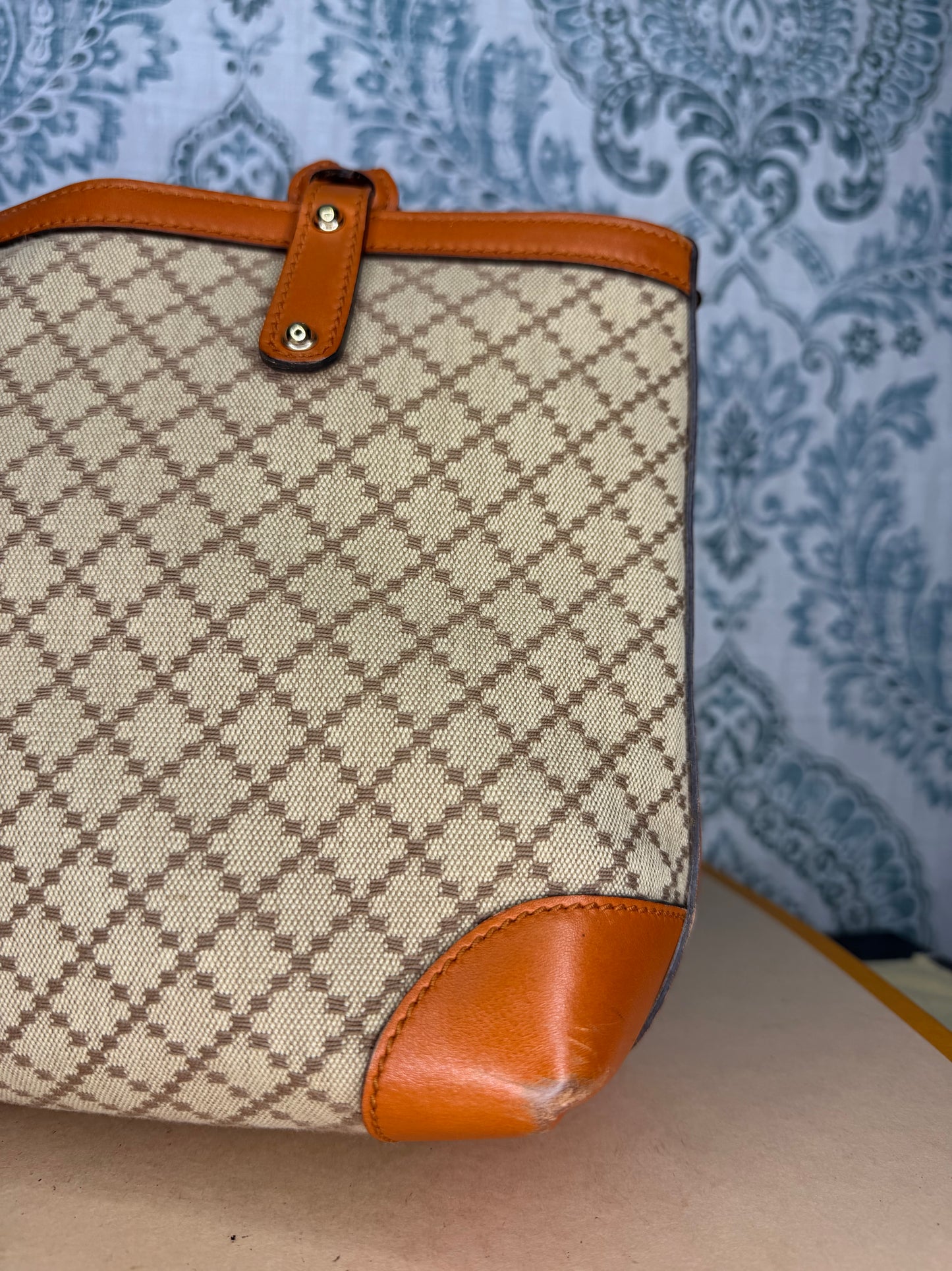 Gucci Diamante Orange Small Tote with Pouch