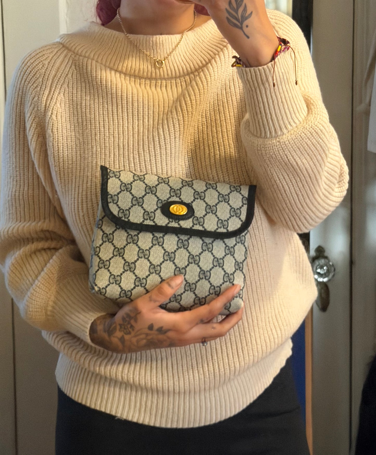 Gucci Supreme Navy Clutch