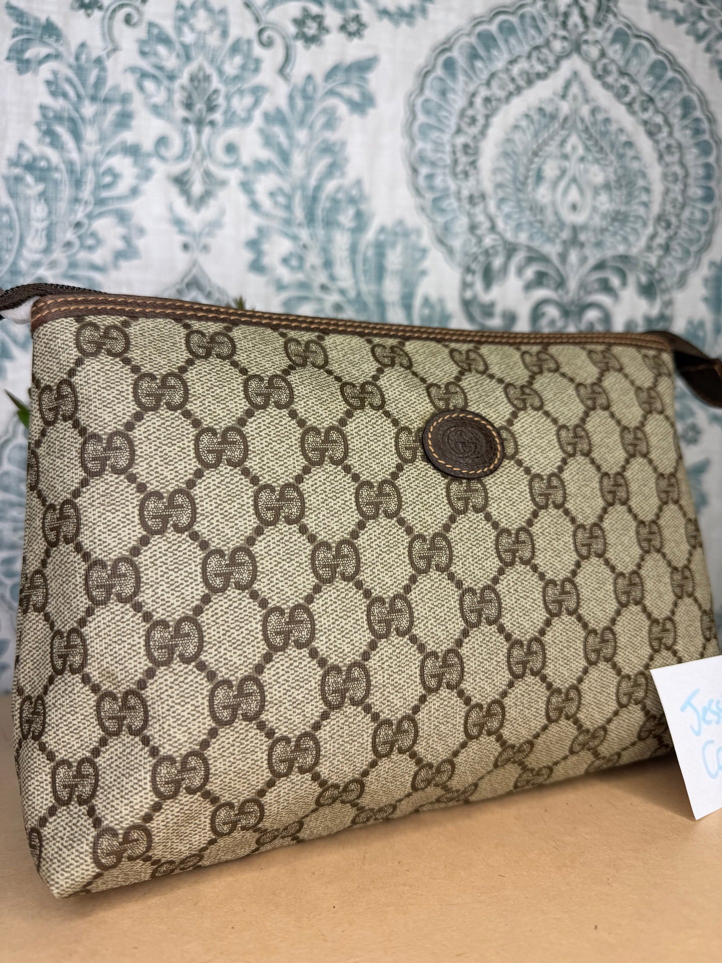 Gucci Supreme Brown Vintage Clutch / Pouch
