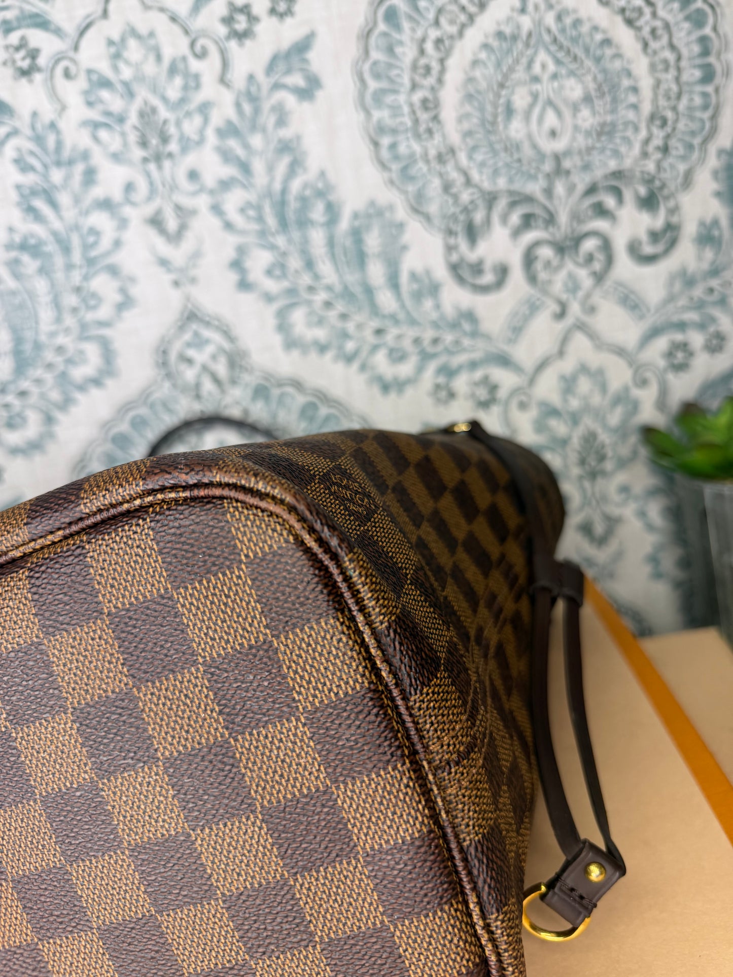 Louis Vuitton Damier Ebene Neverfull MM Rose Ballerine