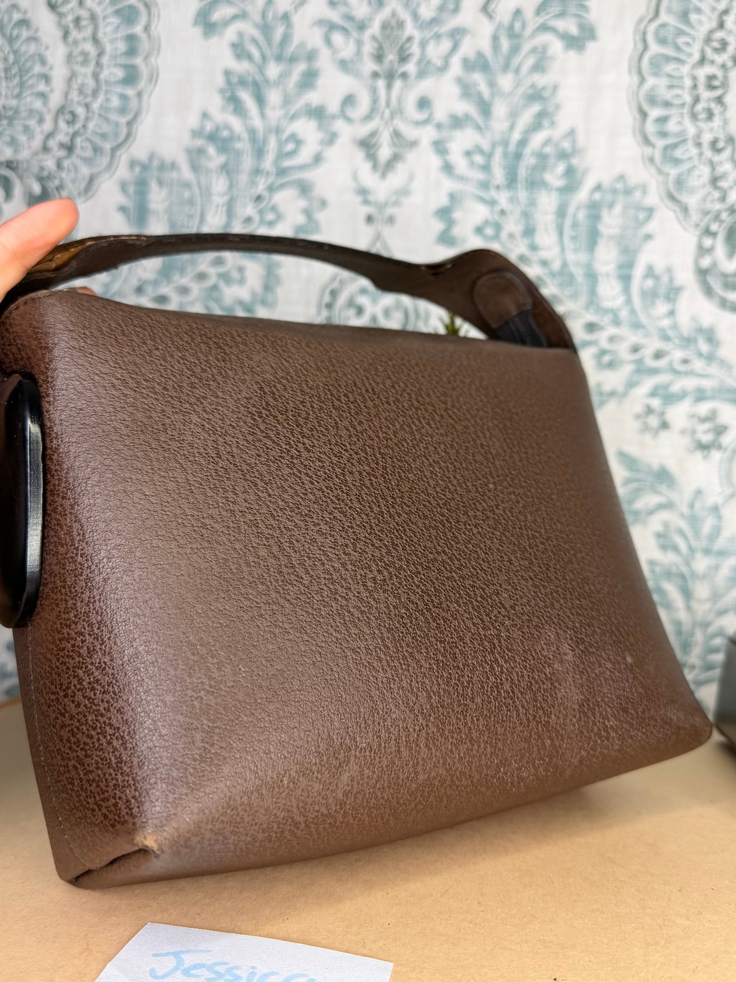 Gucci Vintage Brown Handbag with Pouch