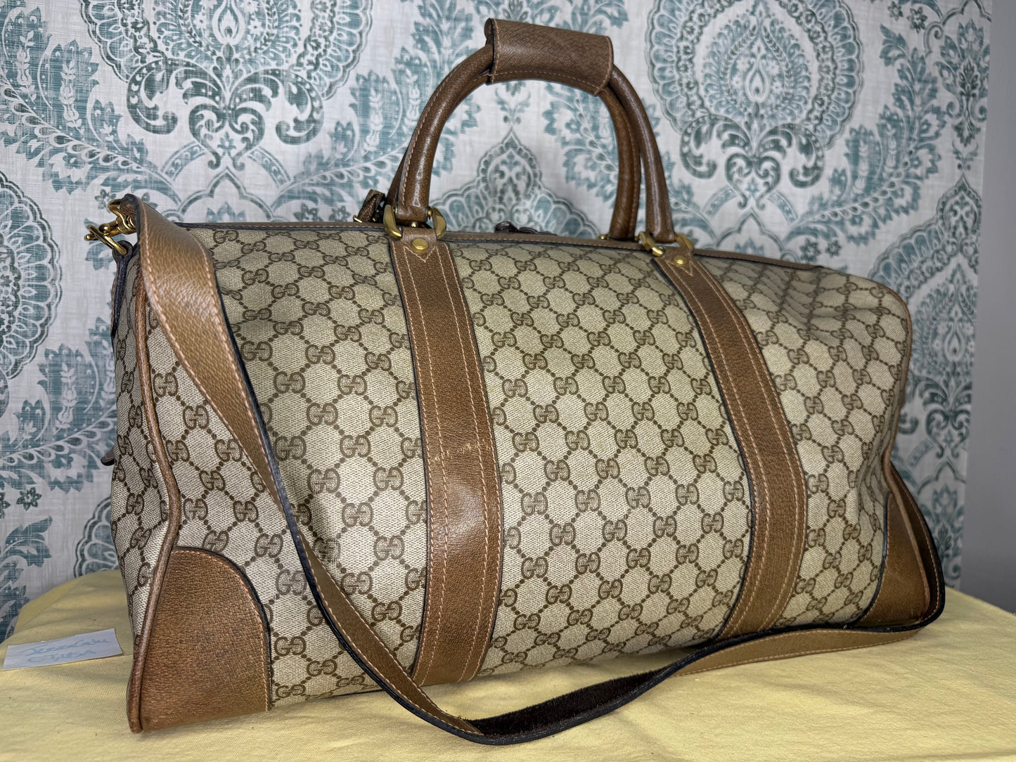 Gucci Vintage Supreme Duffle Bag with Shoulder Strap