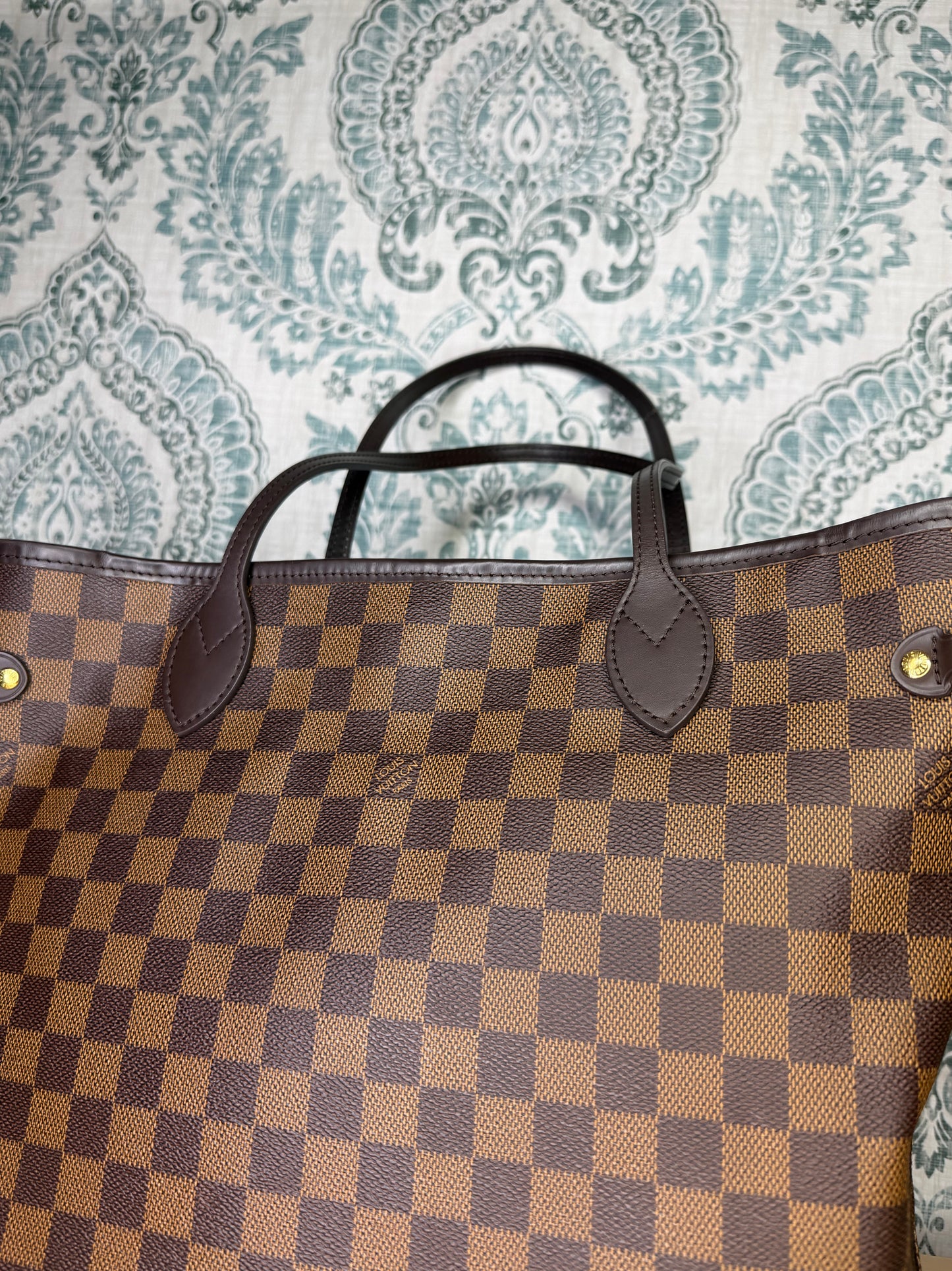 Louis Vuitton Damier Ebene Neverfull MM Rose Ballerine