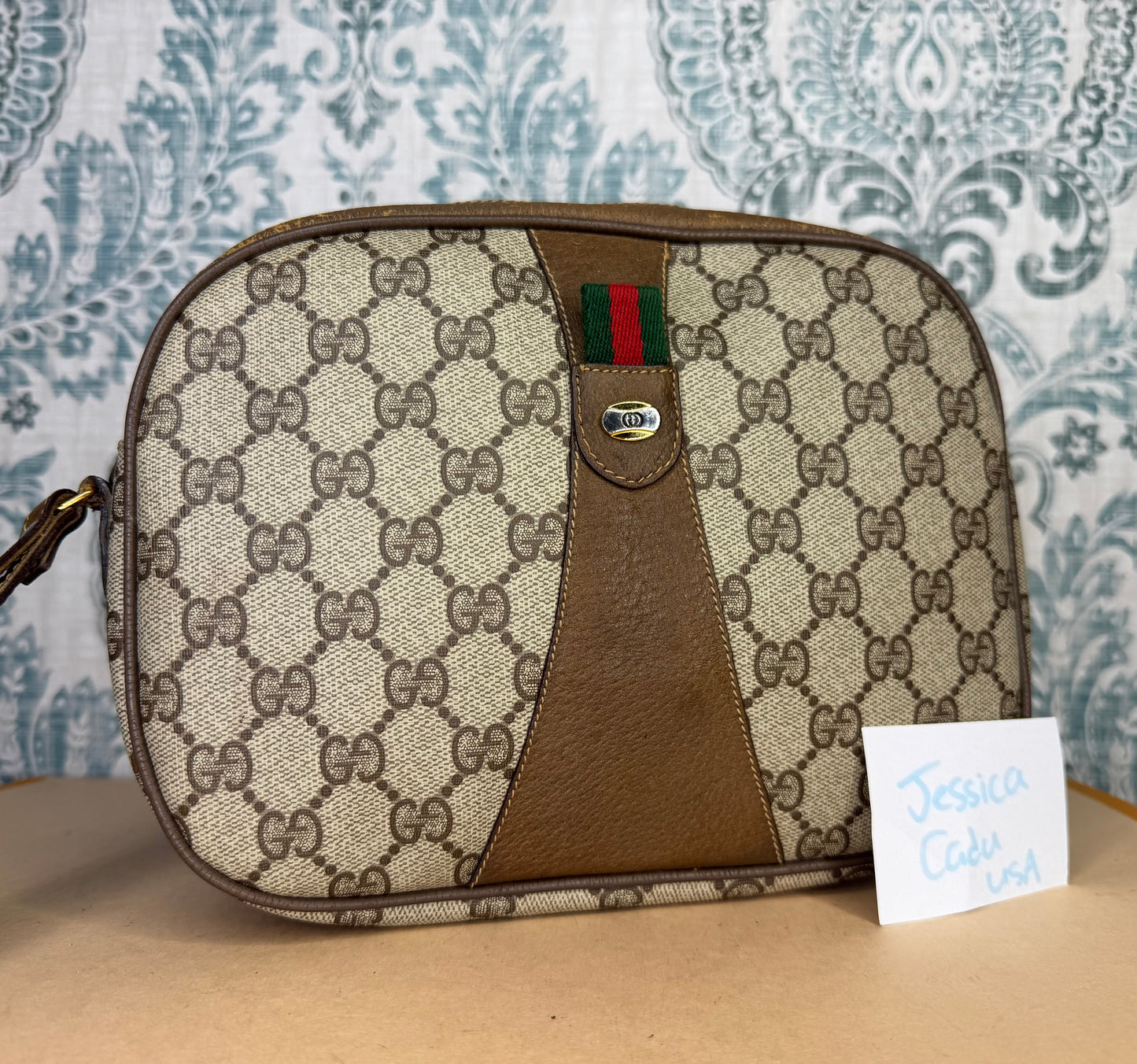 Gucci Supreme Sherry Line Wristlet Clutch