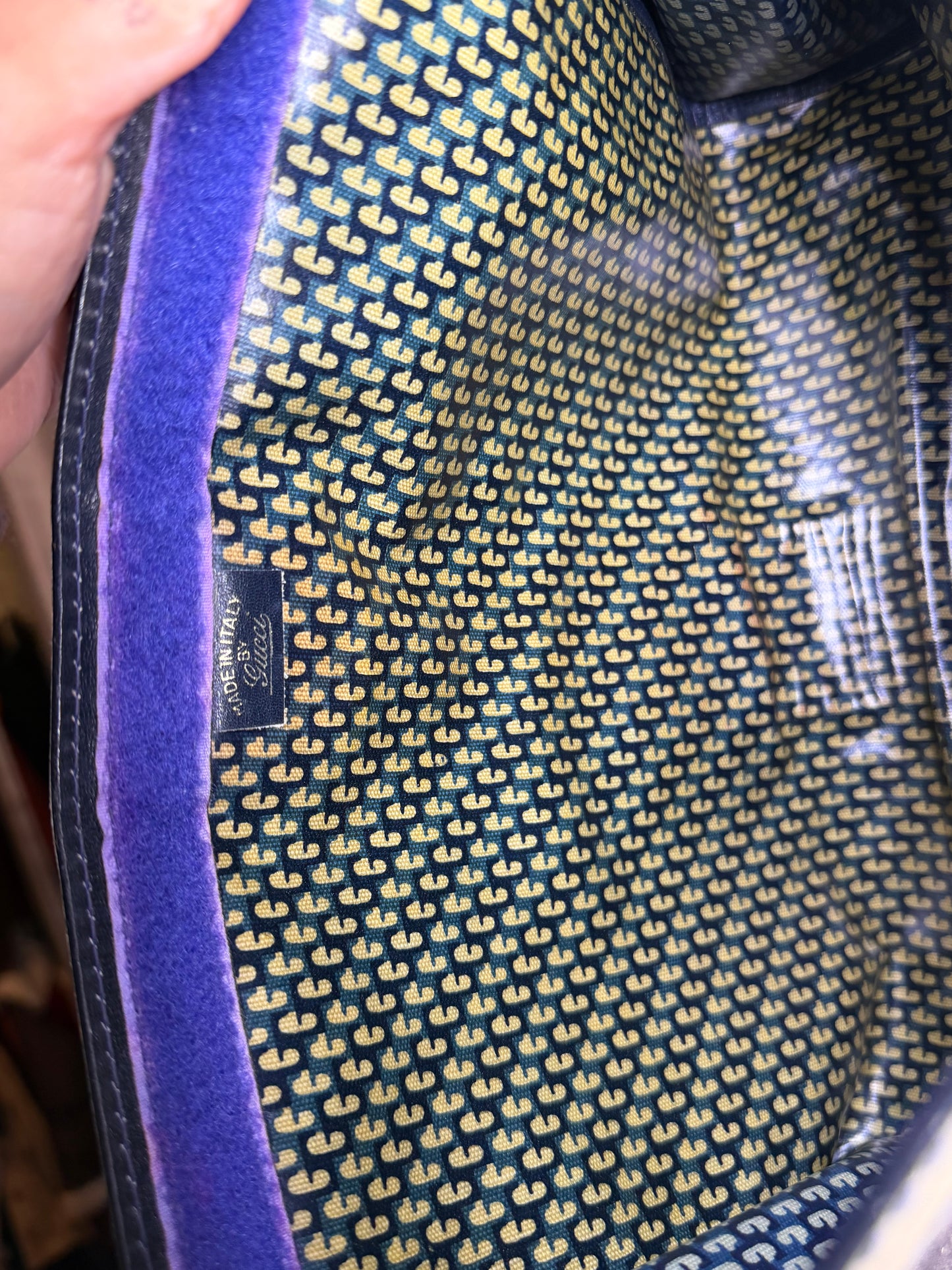 Gucci Black Suede Sherry Line Clutch