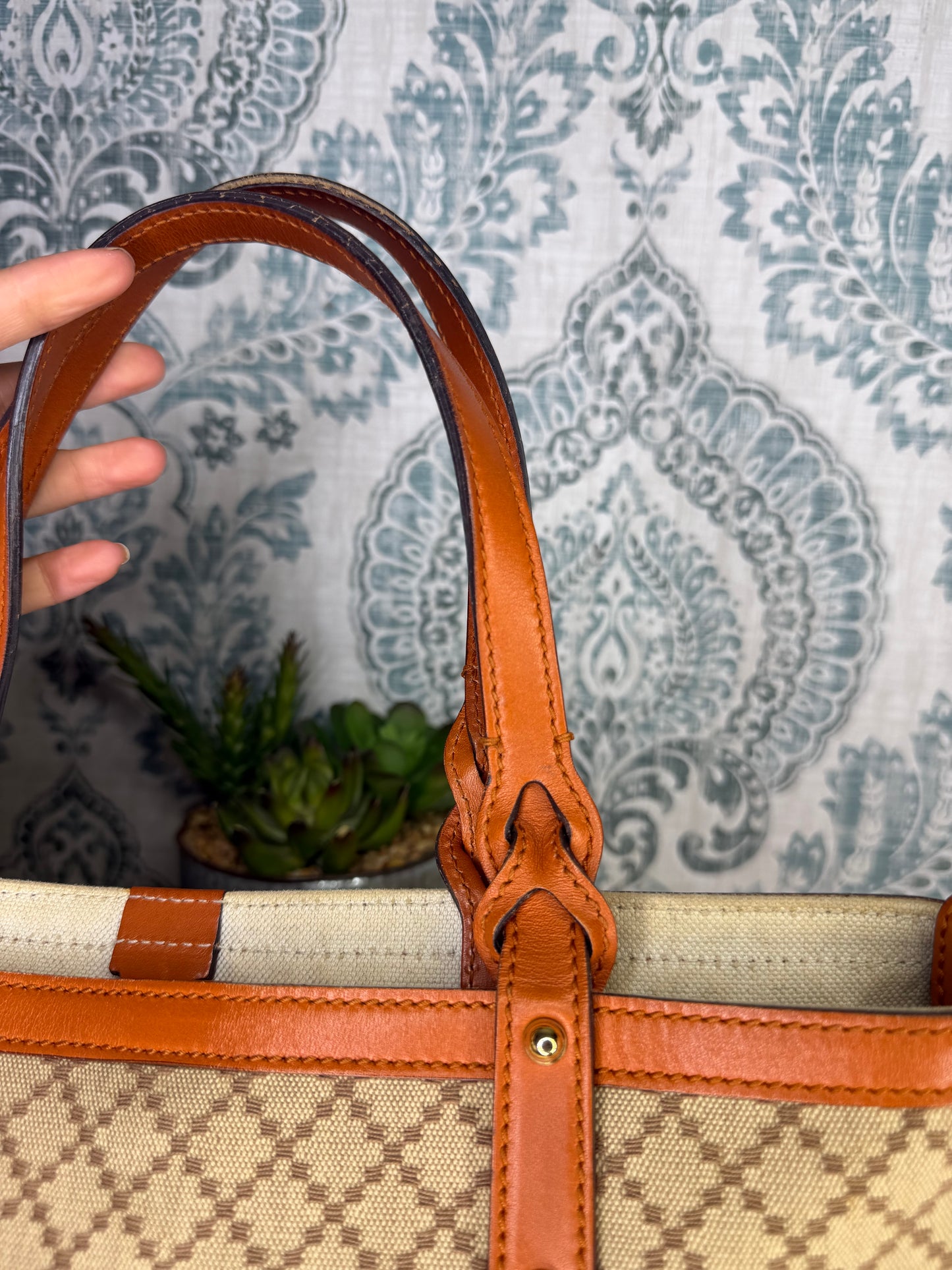 Gucci Diamante Orange Small Tote with Pouch