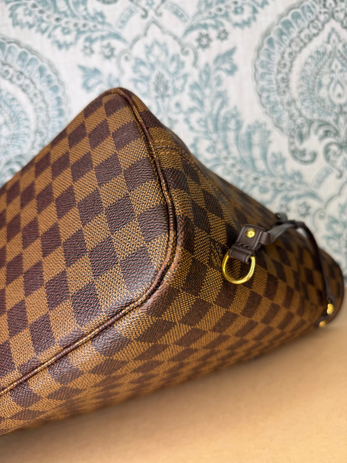 Louis Vuitton Damier Ebene Neverfull MM Rose Ballerine