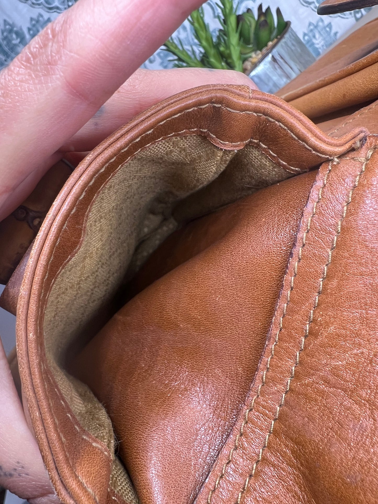 Gucci Bambo Brown Leather Backpack