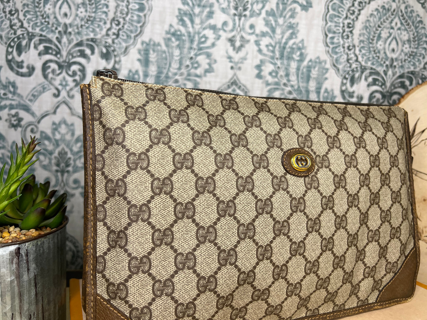 Gucci Brown Vintage Clutch