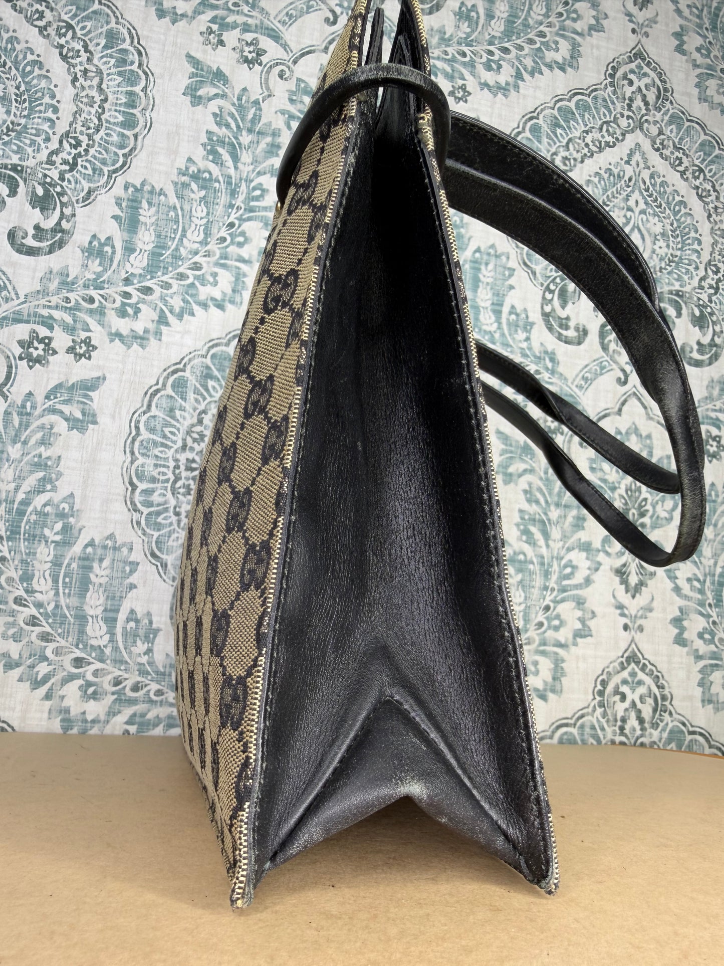 Gucci Black Canvas GG Small Tote