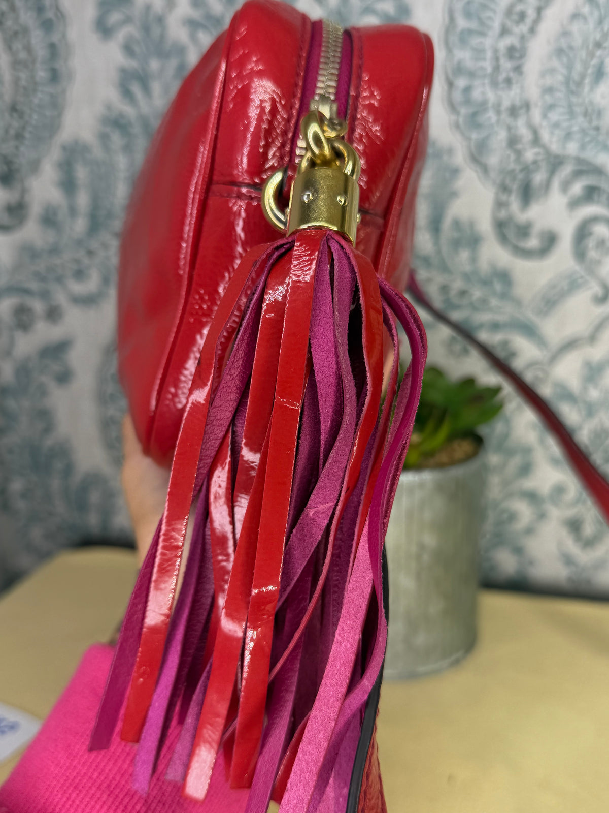 Gucci Red Soho Disco Patent Leather Crossbody