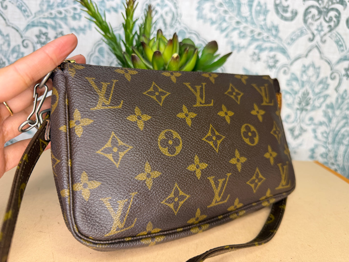 Louis Vuitton Pochette Accessories with Monogram Strap #1